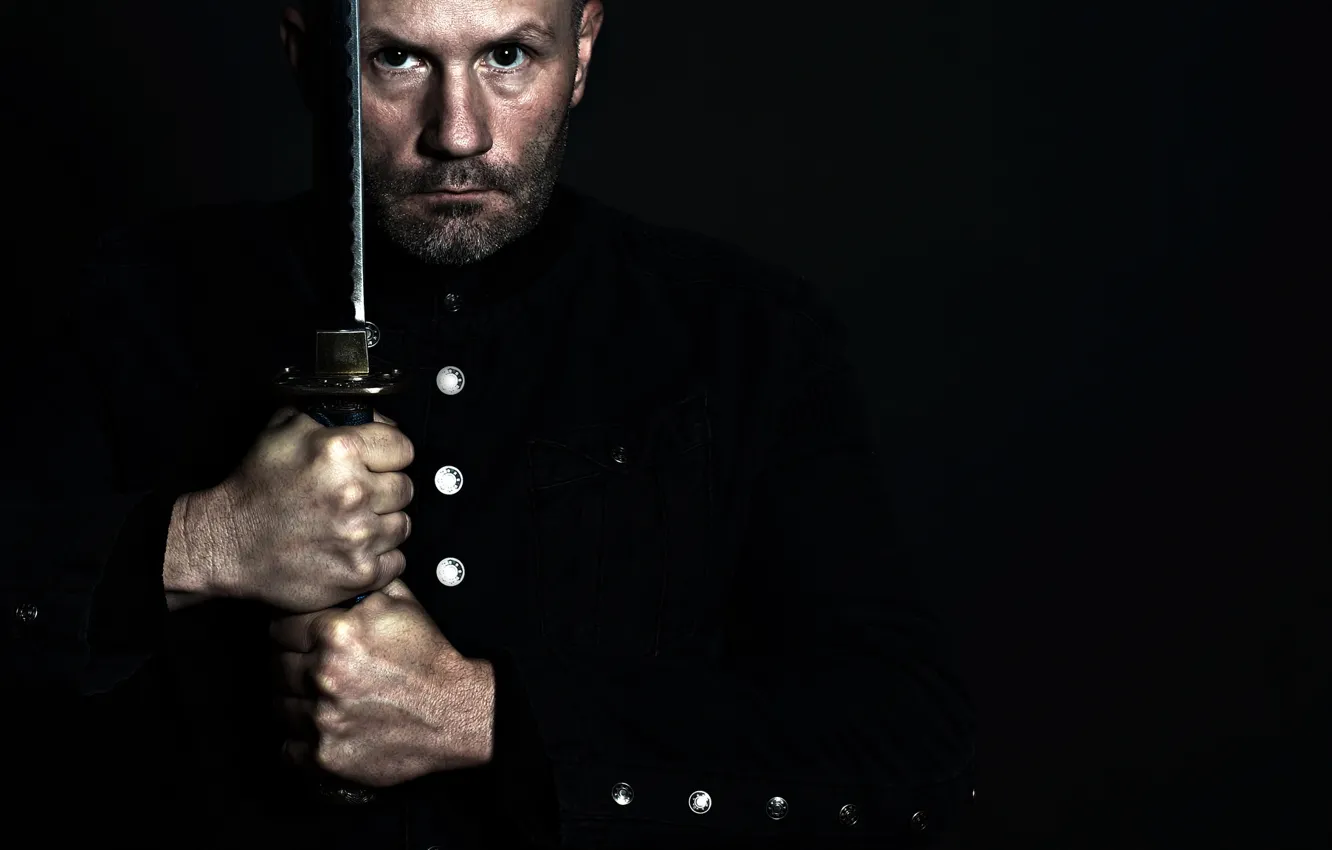 Photo wallpaper background, people, sword