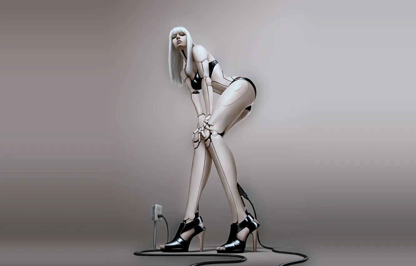 Photo wallpaper girl, robot, cyborg