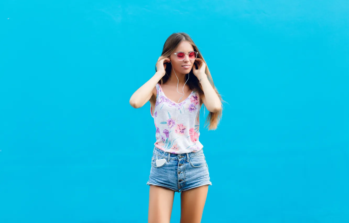 Photo wallpaper girl, cute, stylish, portrait, Horizontal