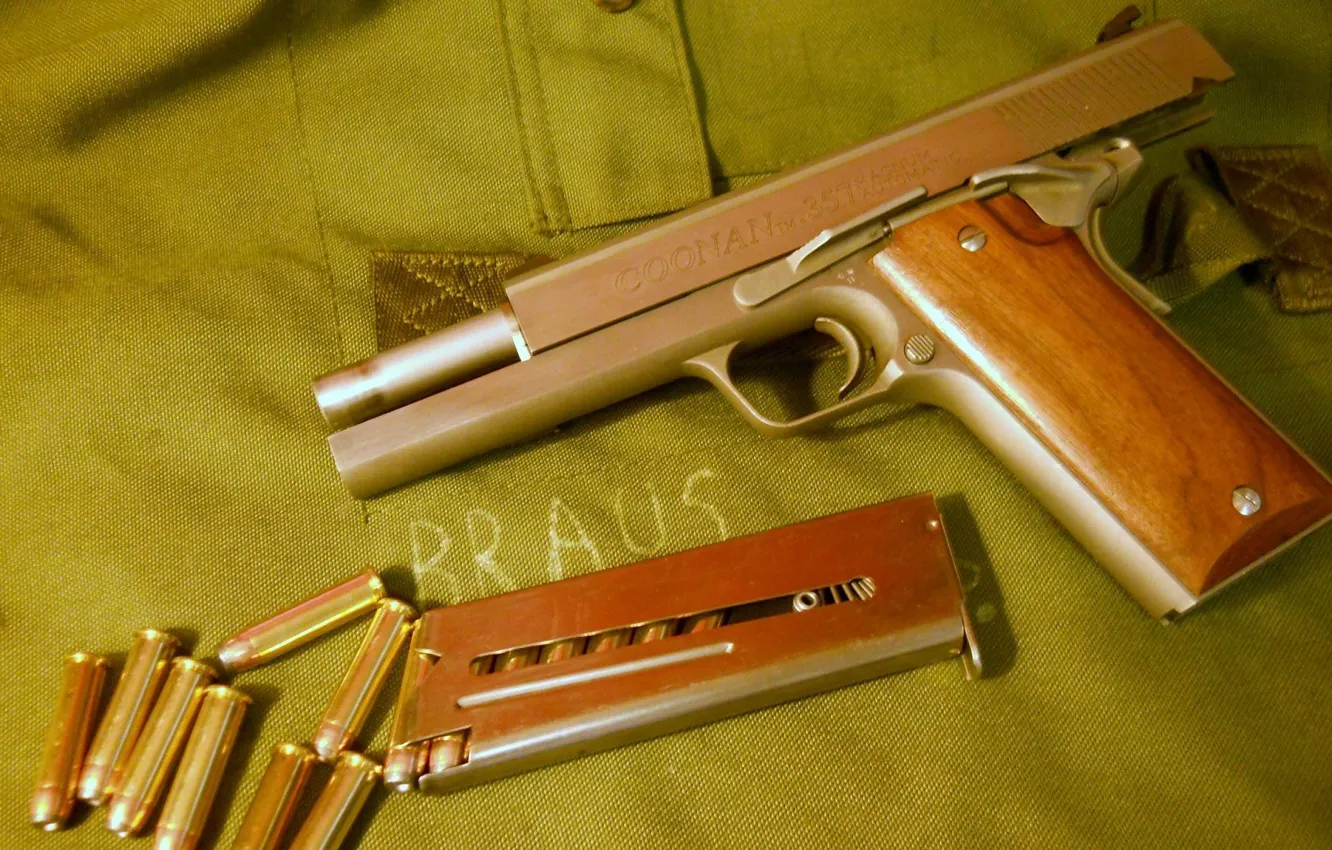 Photo wallpaper gun, cartridges, semi-automatic, Coonan, 357 Magnum