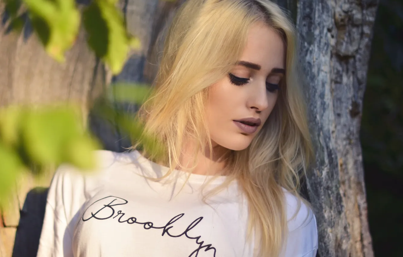 Photo wallpaper girl, portrait, blonde