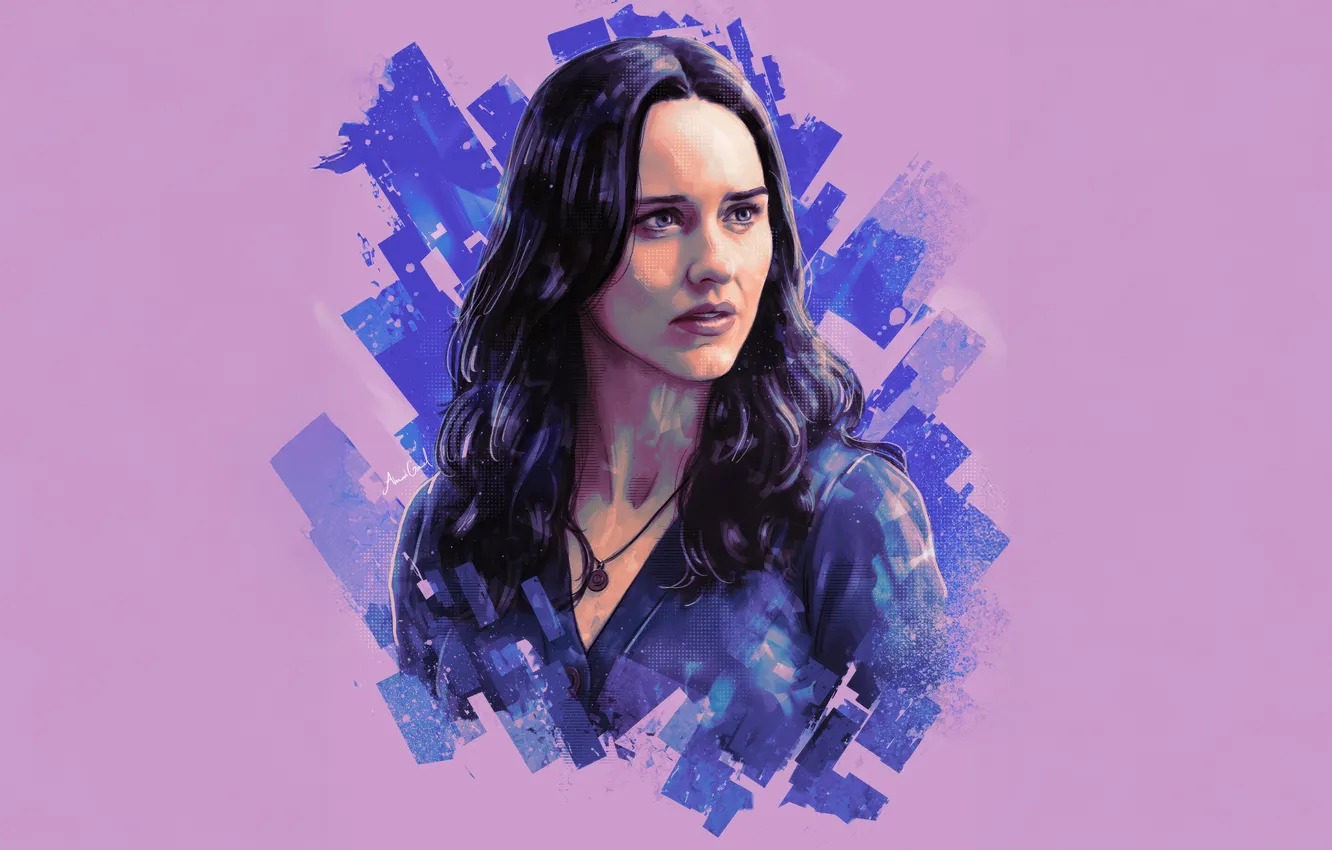 Photo wallpaper girl, background, figure, brunette, art, Superman, comic, Superman