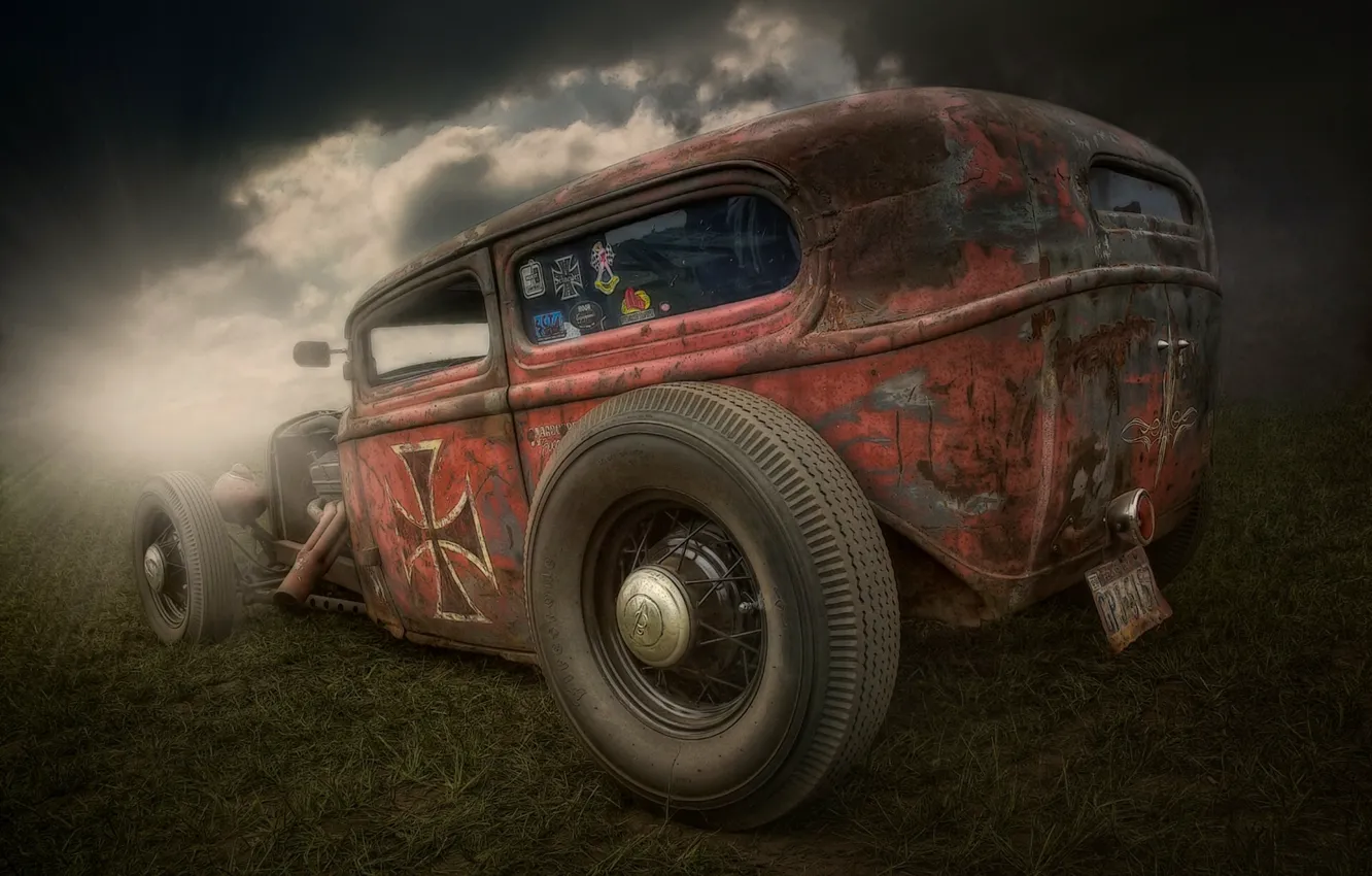 Photo wallpaper retro, Hot Rod, Rat Rod, Hot rod