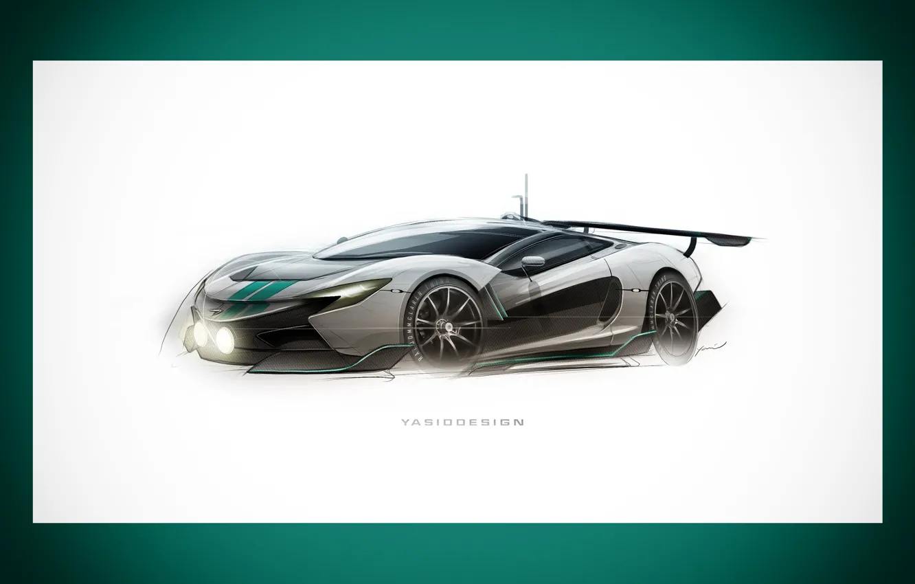 Photo wallpaper car, machine, auto, rendering, figure, McLaren, frame, art