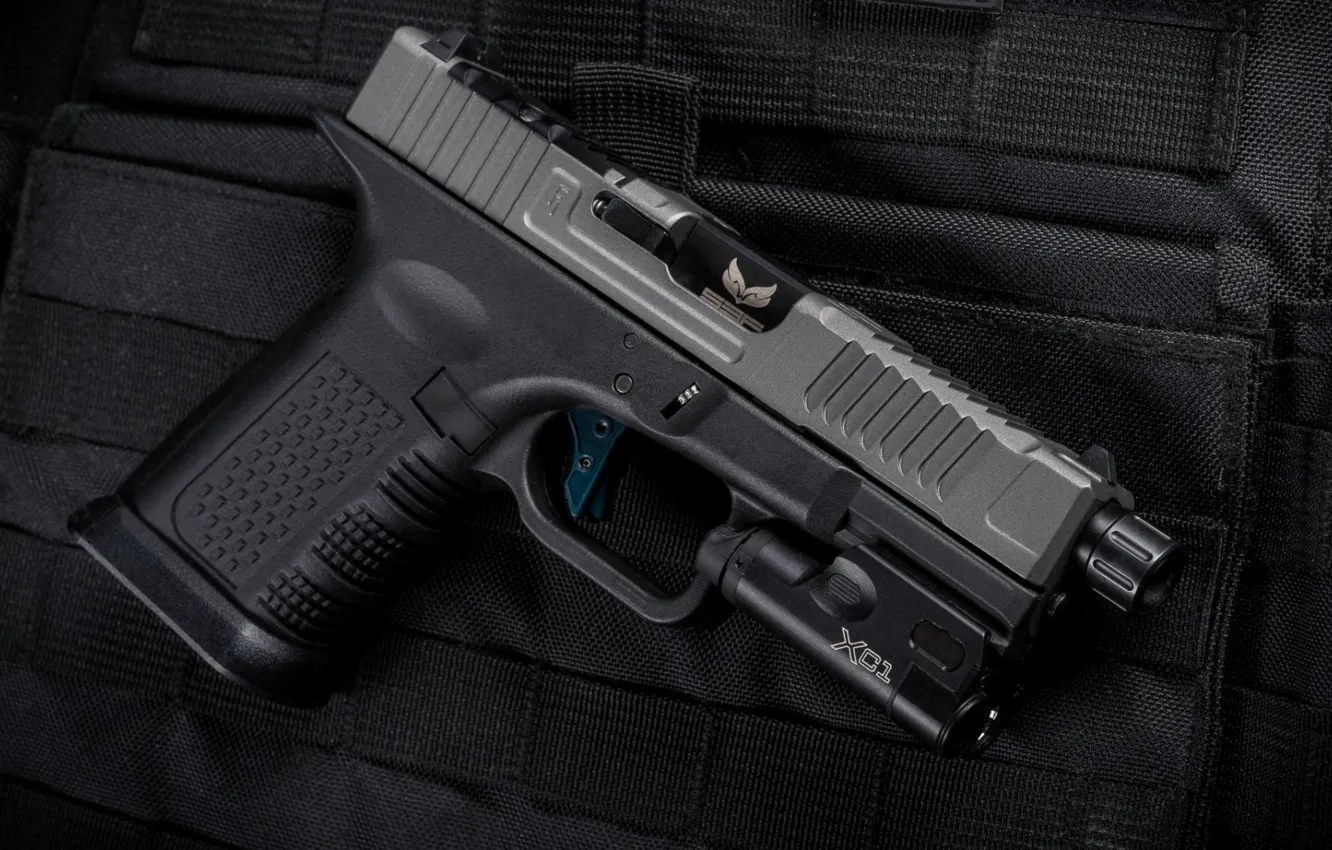 Photo wallpaper gun, weapons, gun, pistol, weapon, Glock, Glock, custom