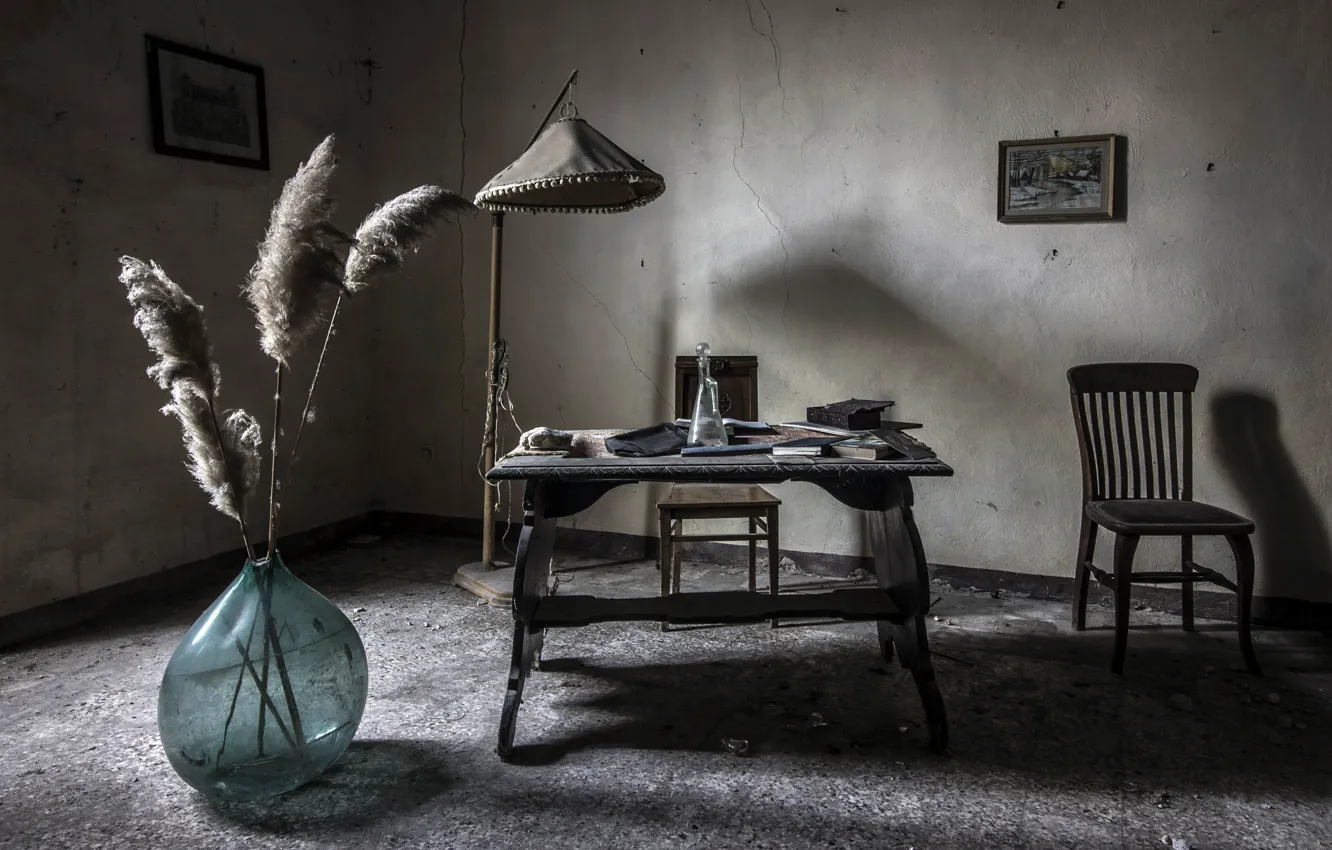 Photo wallpaper table, room, chair