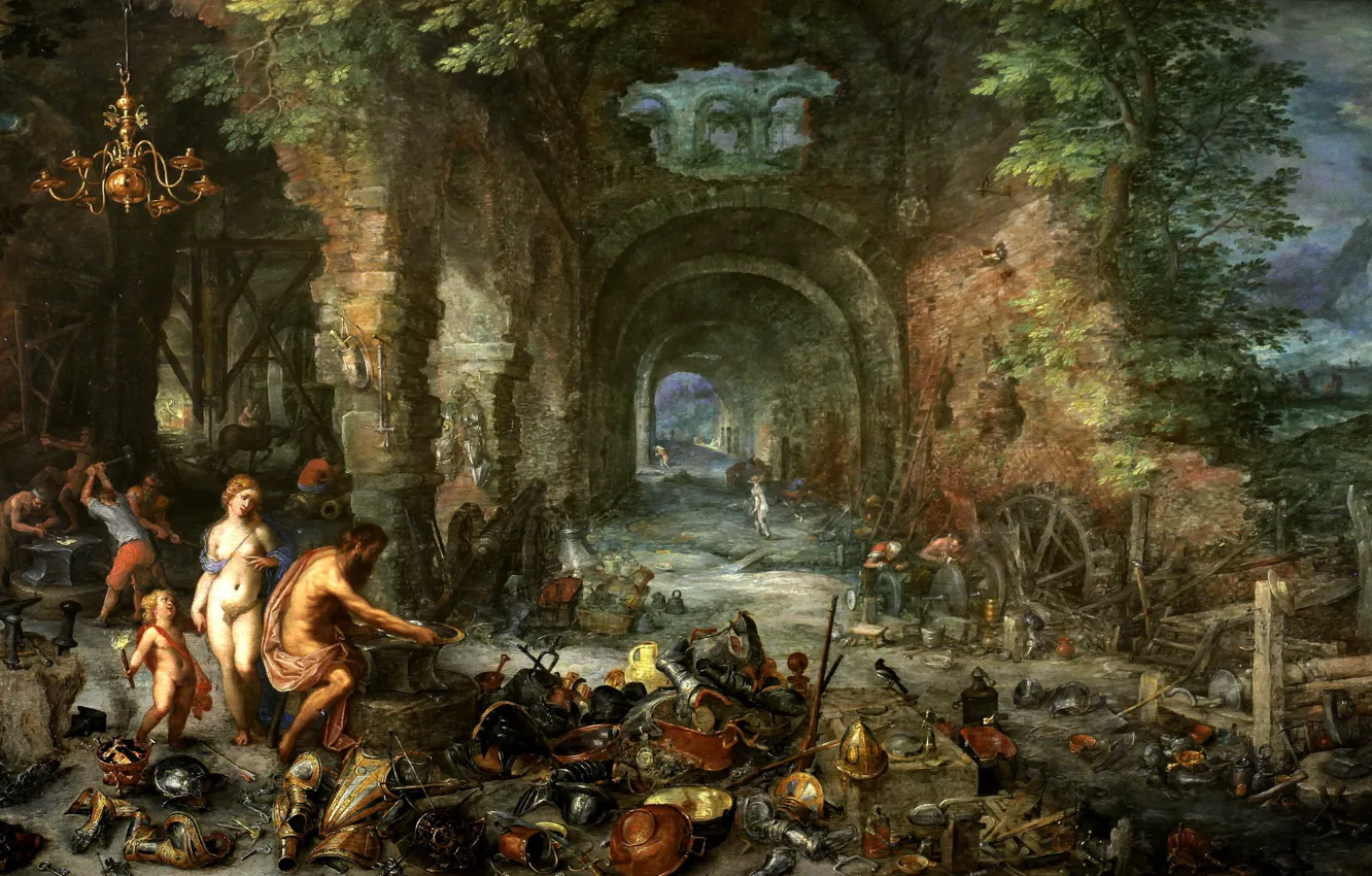 Photo wallpaper picture, genre, Jan Brueghel the elder, Allegory Of The Four Elements. Fire