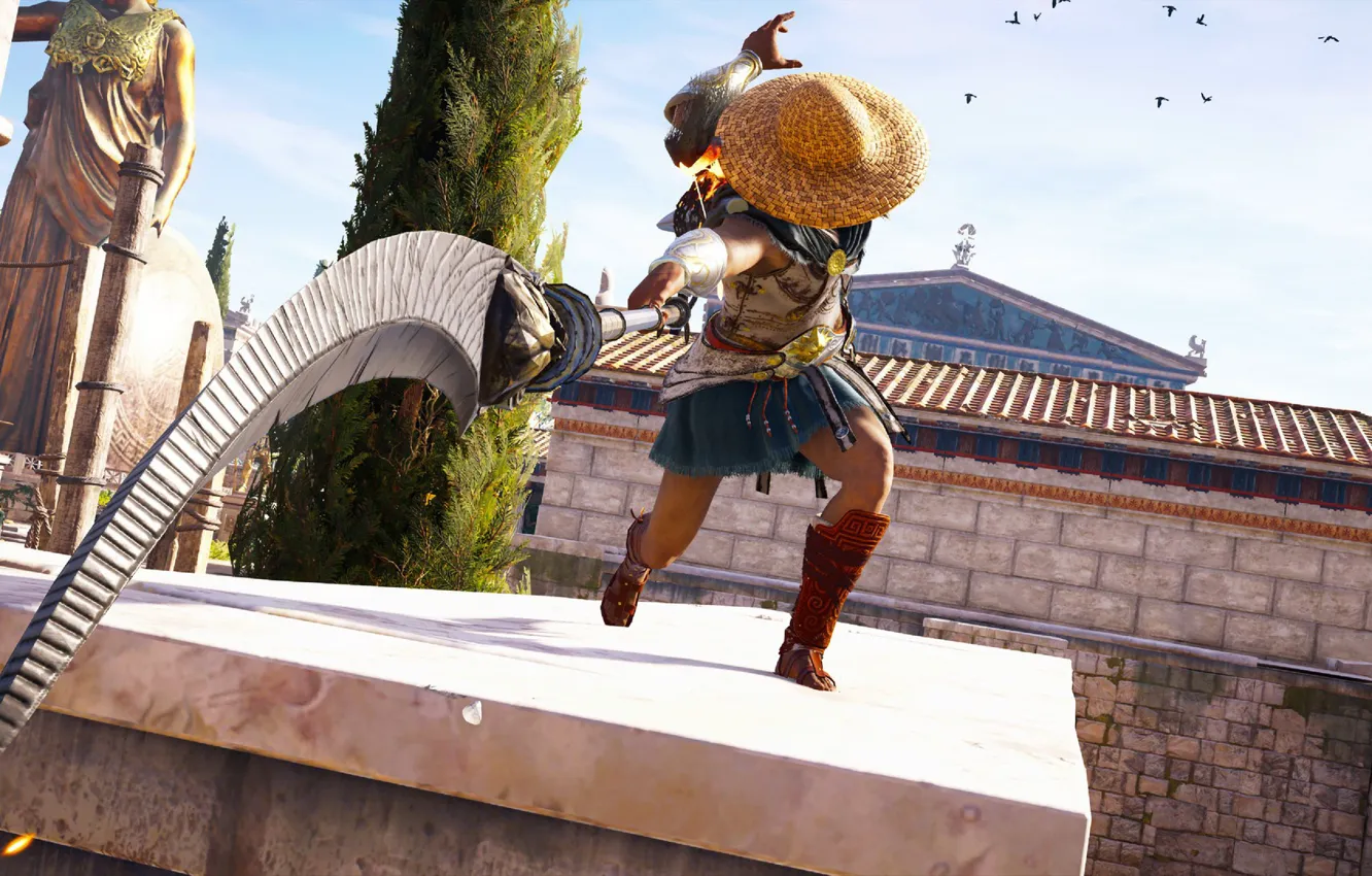 Photo wallpaper Kassandra, Assassin's Creed Odyssey, Assassin's Cred Odyssey Straw Hat, Assassin's Cred Odyssey Kassandra