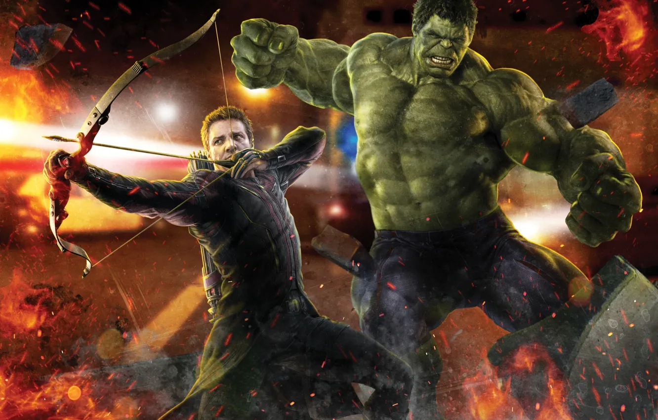 Photo wallpaper Hulk, The Avengers, Avengers, Hawkeye