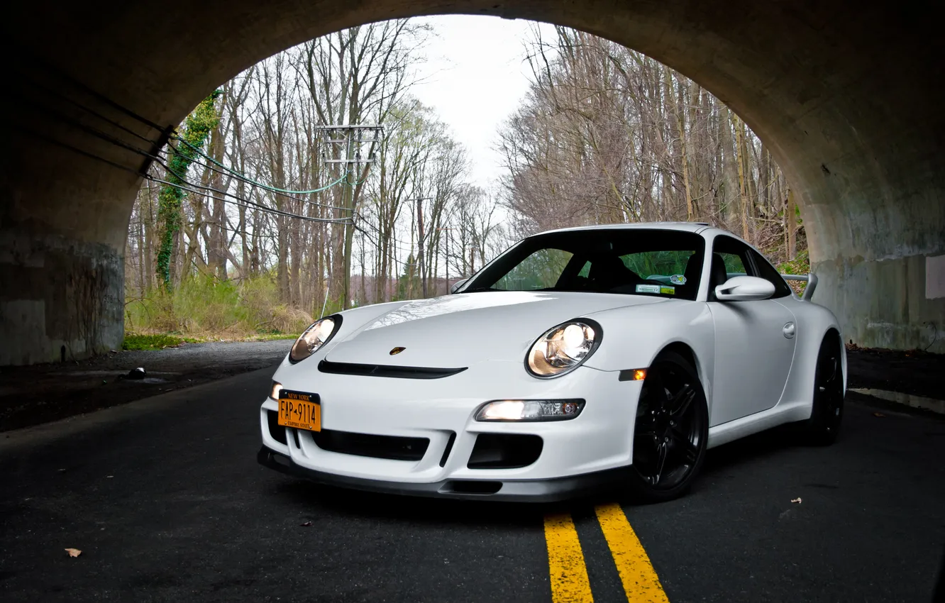 Photo wallpaper road, auto, landscape, bridge, photo, cars, Porsche, cars