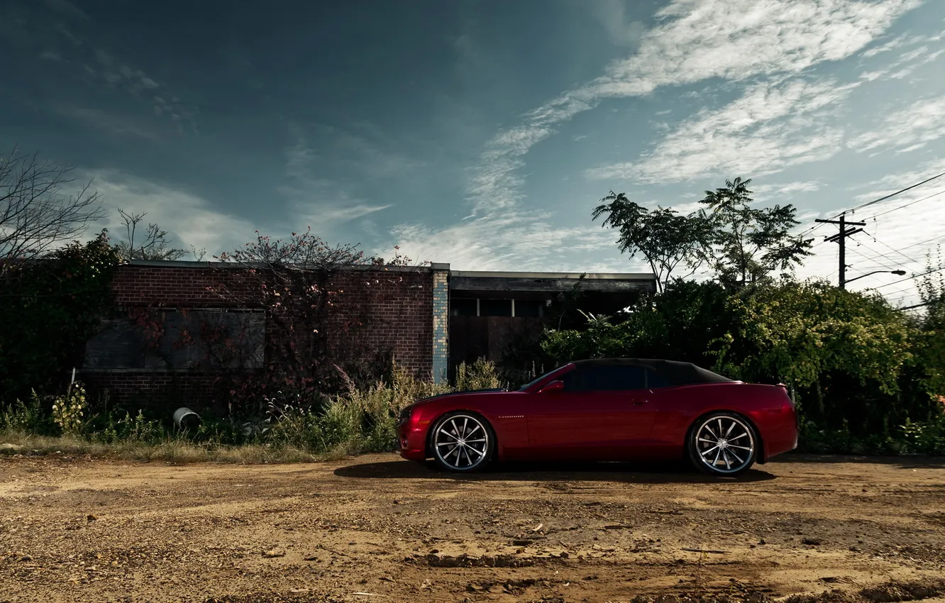 Photo wallpaper red, convertible, Chevrolet Camaro, Camaro, Chevrolet