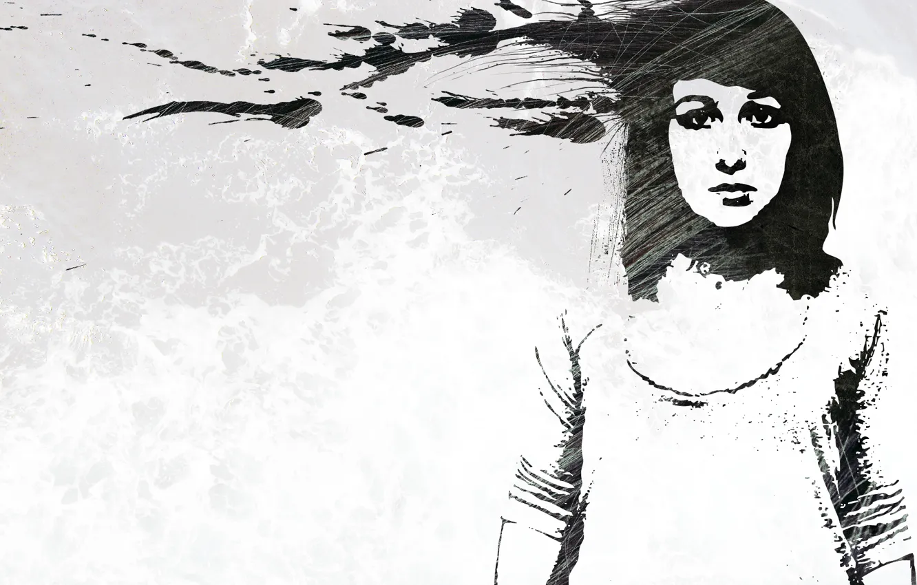 Photo wallpaper look, girl, the wind