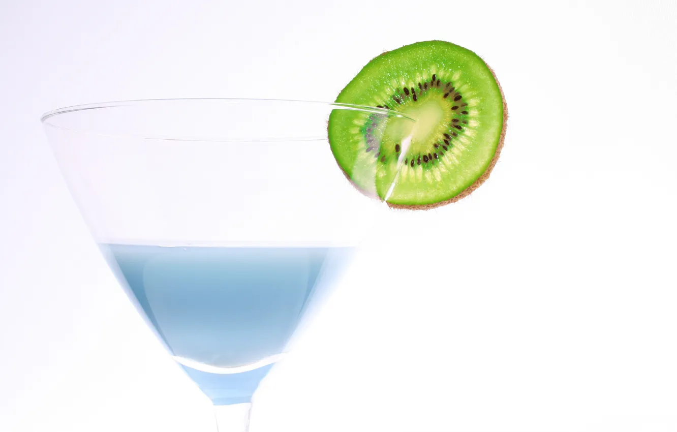 Photo wallpaper macro, glass, kiwi, cocktail, drink, slices