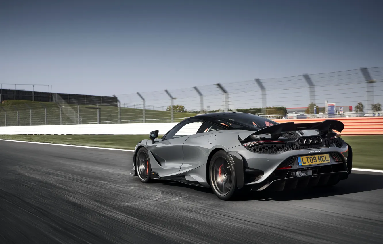 Photo wallpaper grey, McLaren, on the track, 2020, 765LT