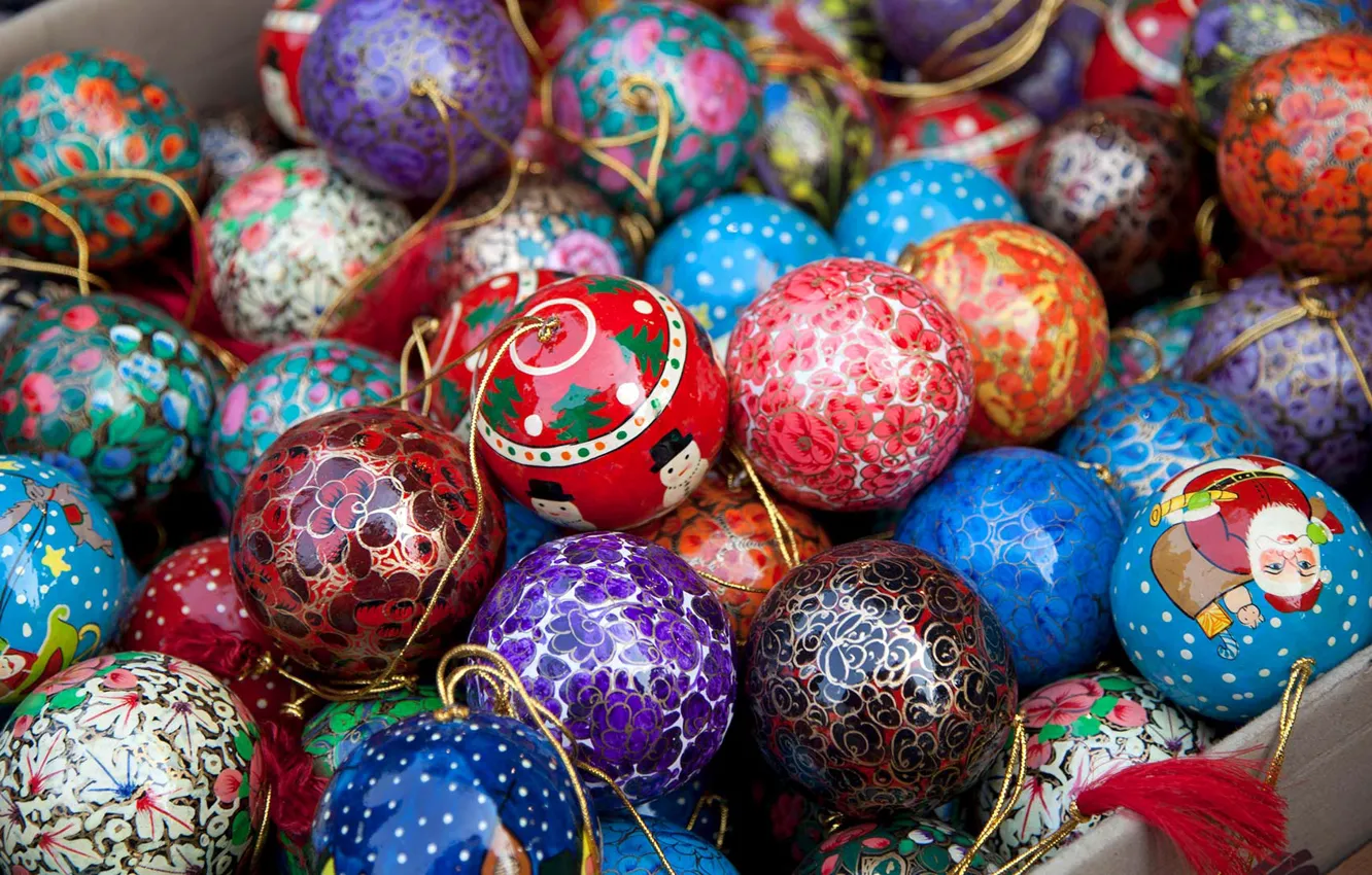Photo wallpaper balls, decoration, holiday, balls, texture, Christmas