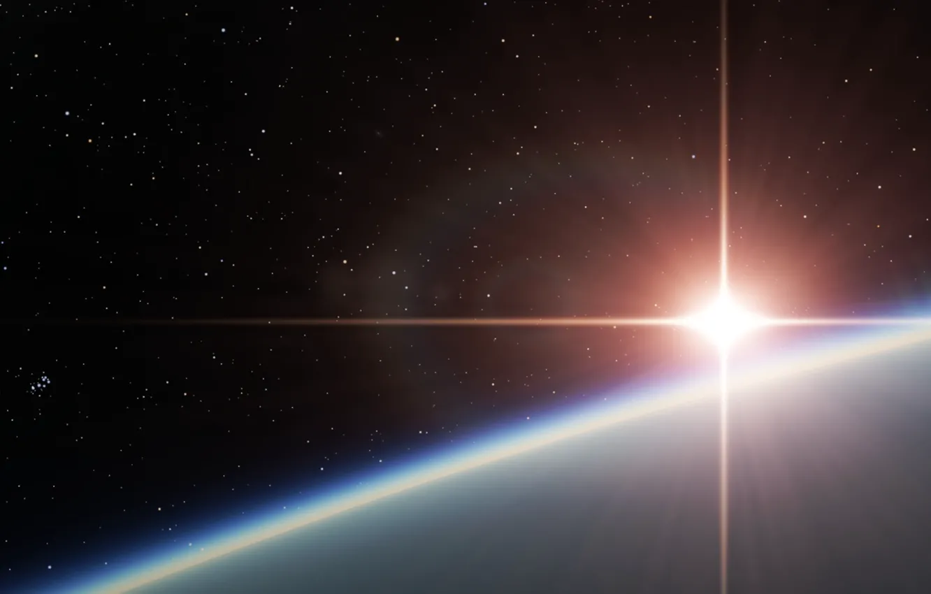 Photo wallpaper stars, planet, space, star, planet