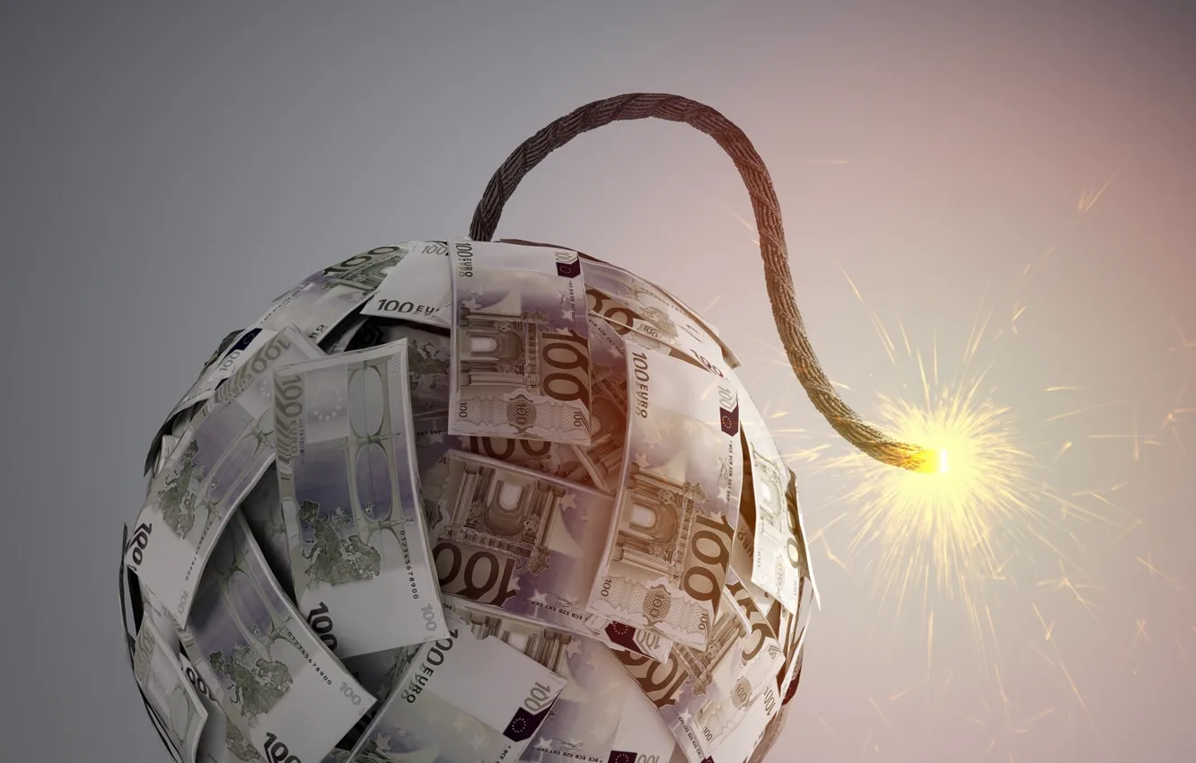 Photo wallpaper paper, explosive, banknotes, world economy