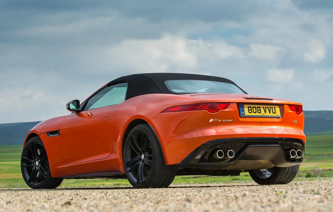 Photo wallpaper the sky, Jaguar, car, back, F-Type, V8 S