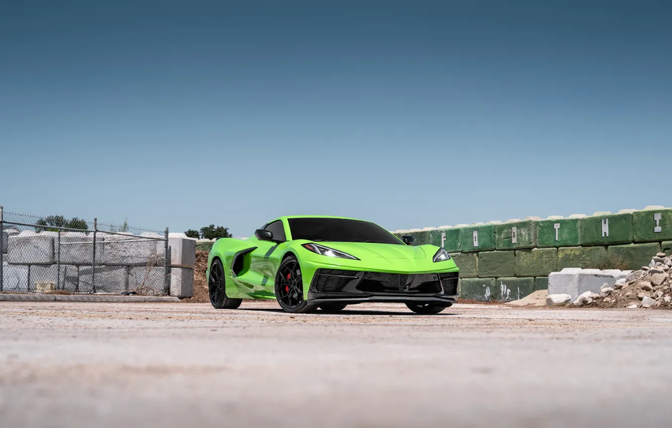 Photo wallpaper Corvette, Chevrolet, light green