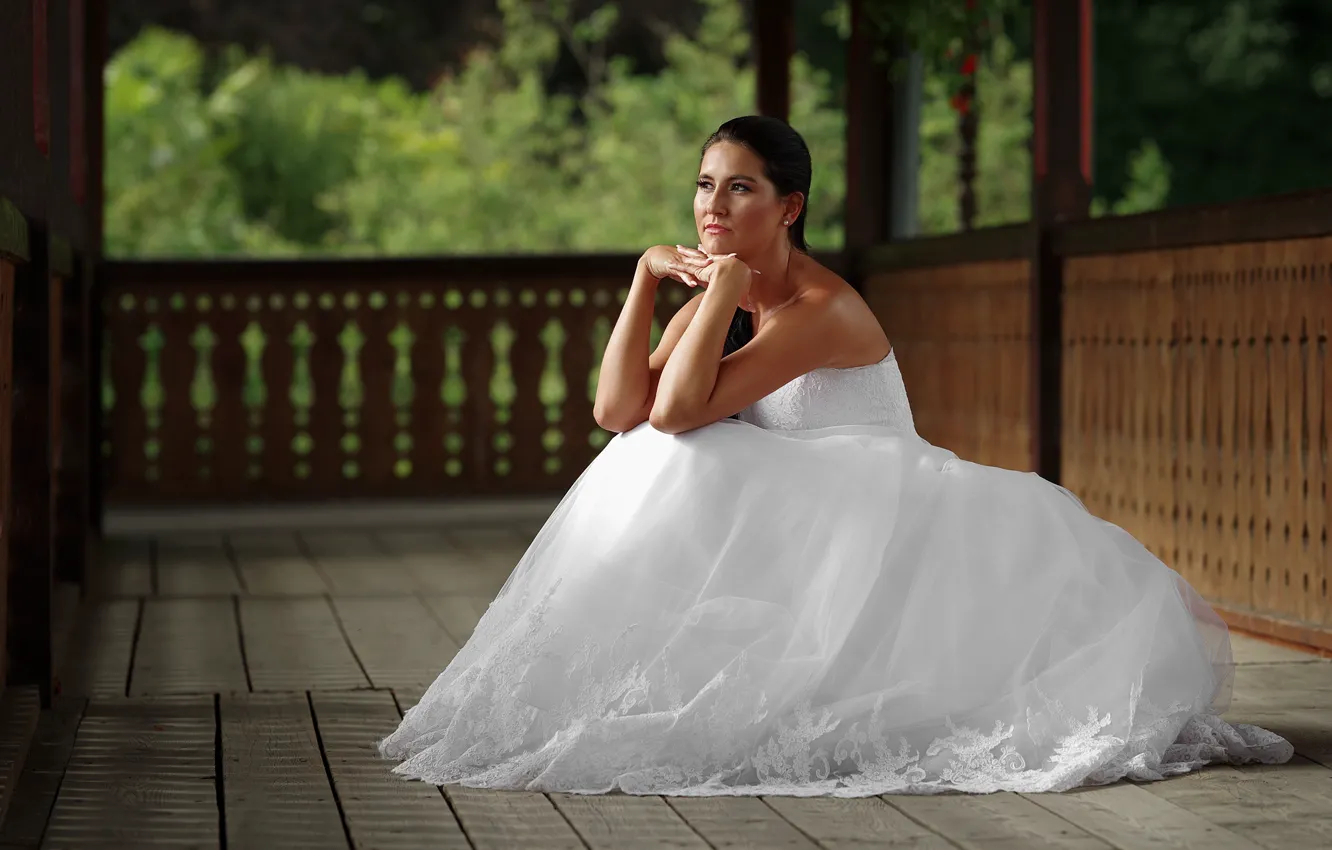 Photo wallpaper girl, dress, the bride