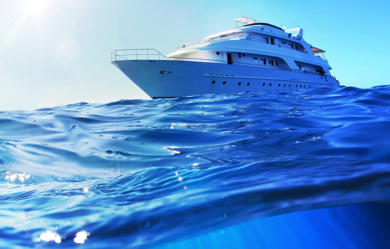 Photo wallpaper sea, water, yacht