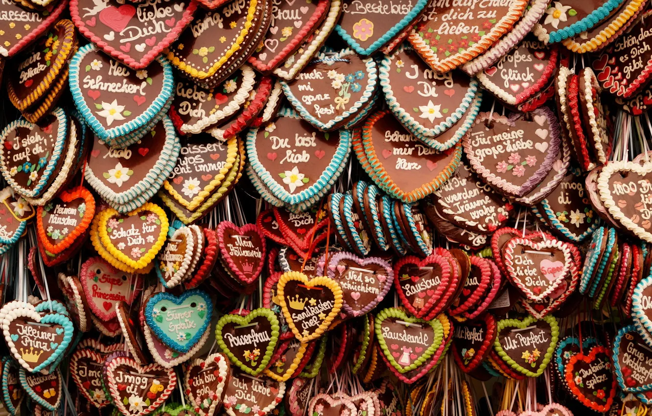 Photo wallpaper heart, cookies, Munich, Oktoberfest