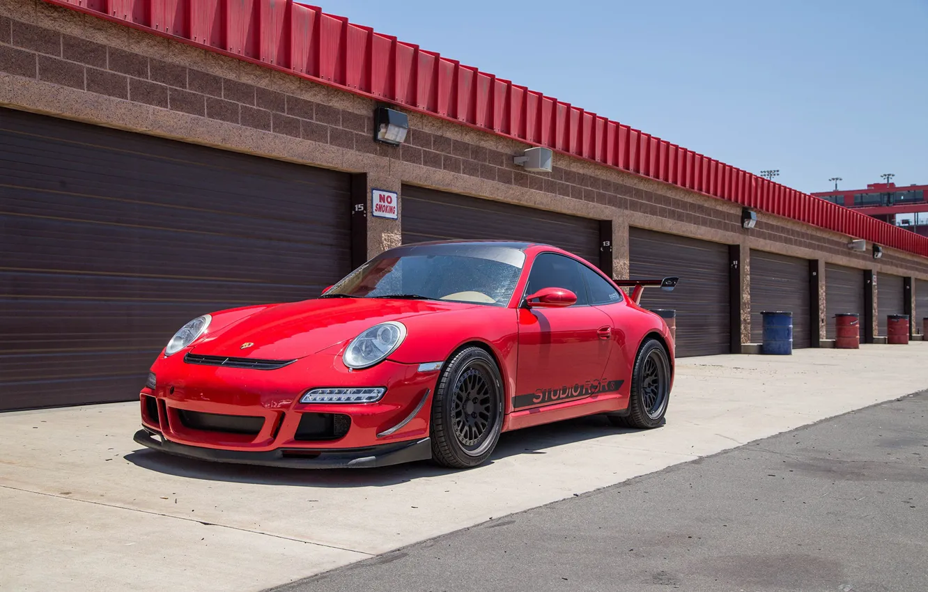 Photo wallpaper red, porsche, studio, rsr