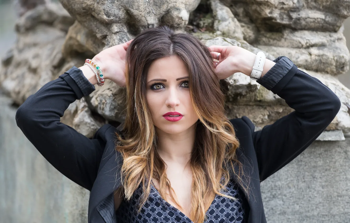 Photo wallpaper look, model, hair, Tatiana