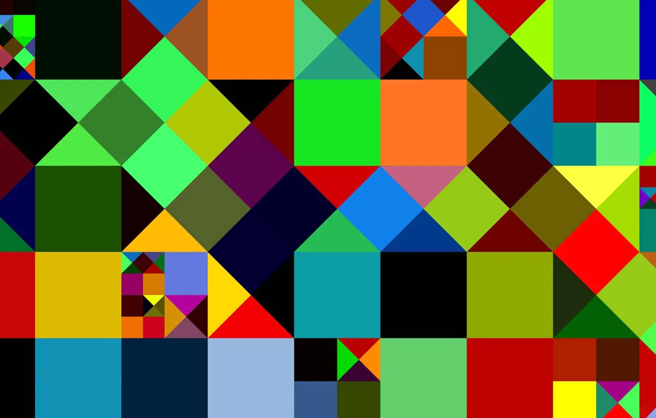 Photo wallpaper pattern, paint, color, squares, triangle