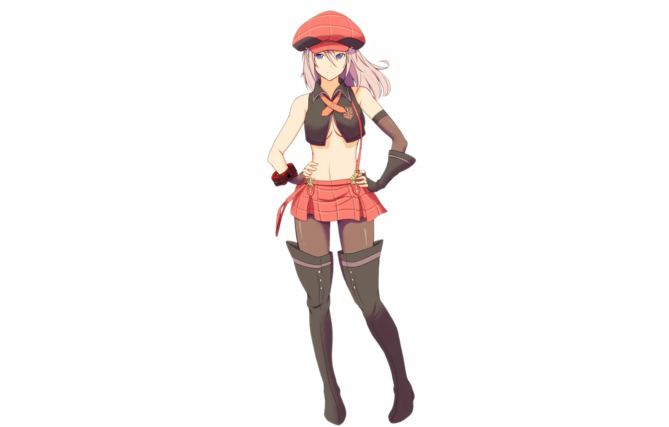 Photo wallpaper girl, sexy, cleavage, blouse, pink hair, long hair, legs, boobs