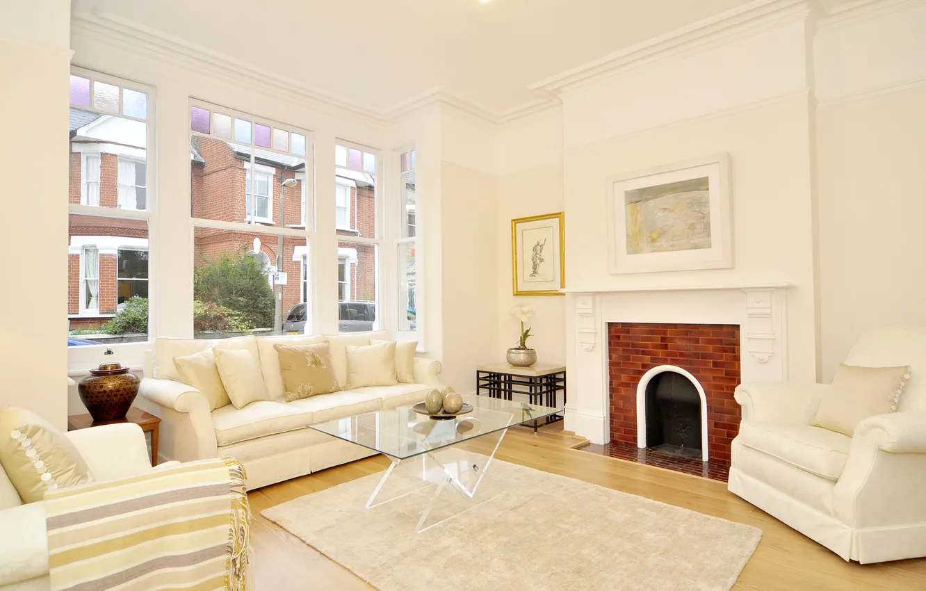 Photo wallpaper design, the city, style, room, interior, living room