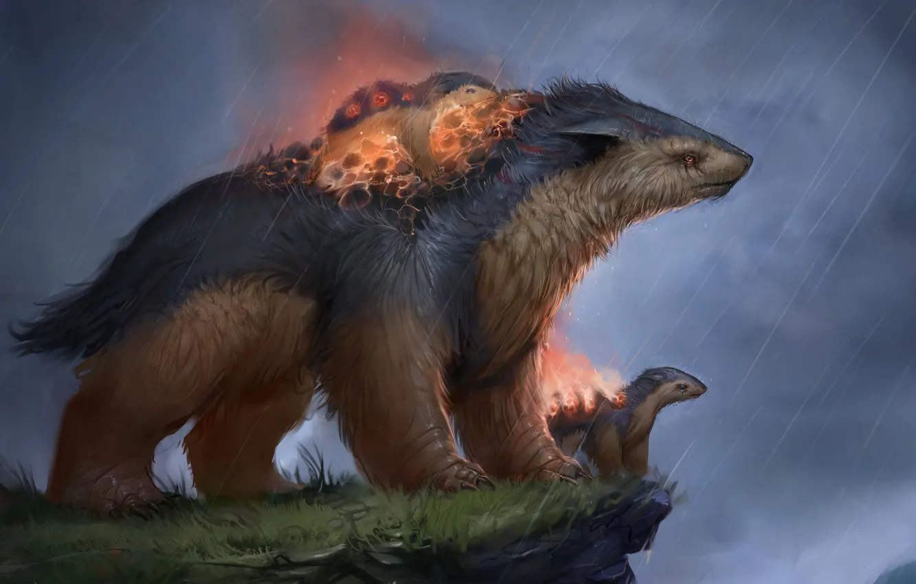 Photo wallpaper fiction, rain, animal, figure, Fiction