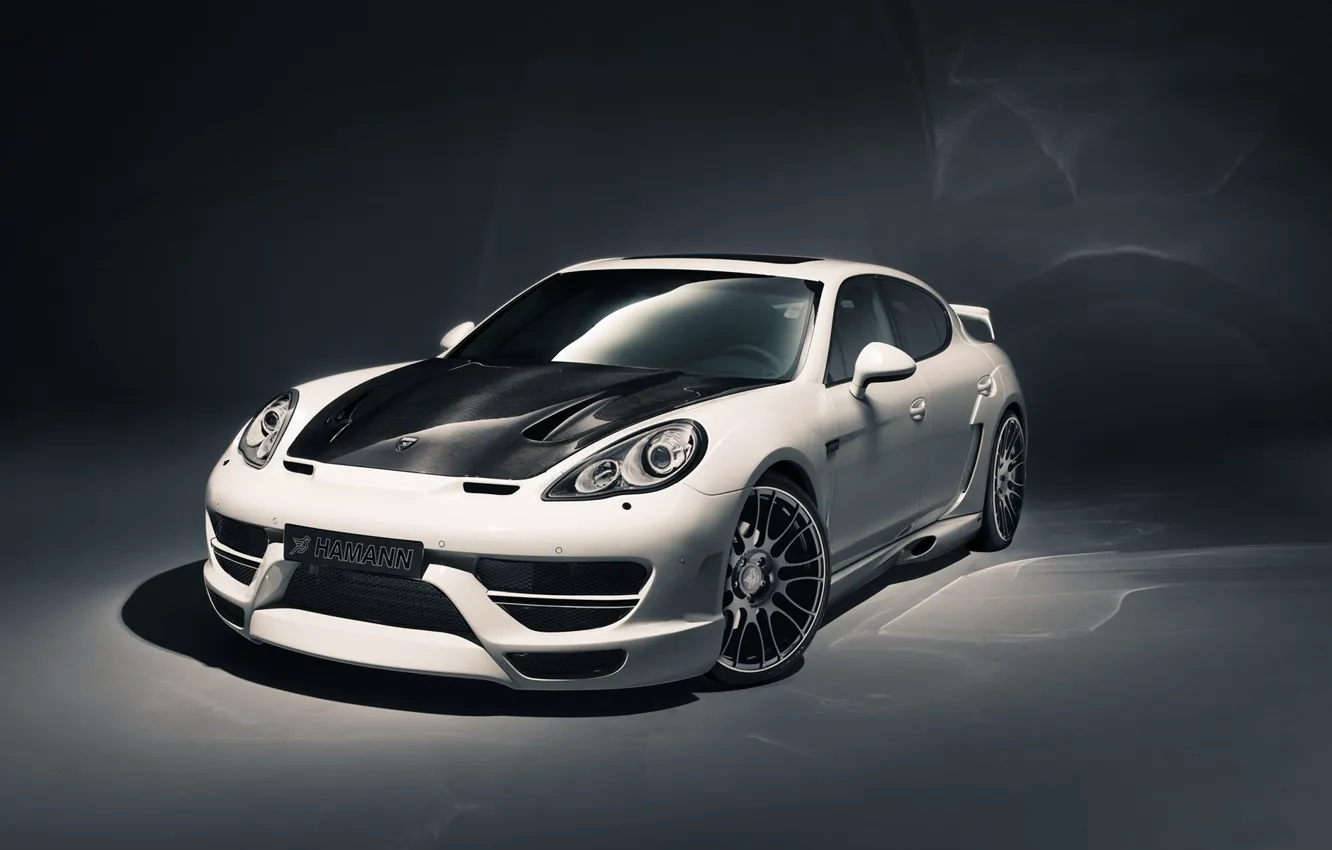 Photo wallpaper white, background, tuning, Porsche, Panamera, Hamann, tuning, the front