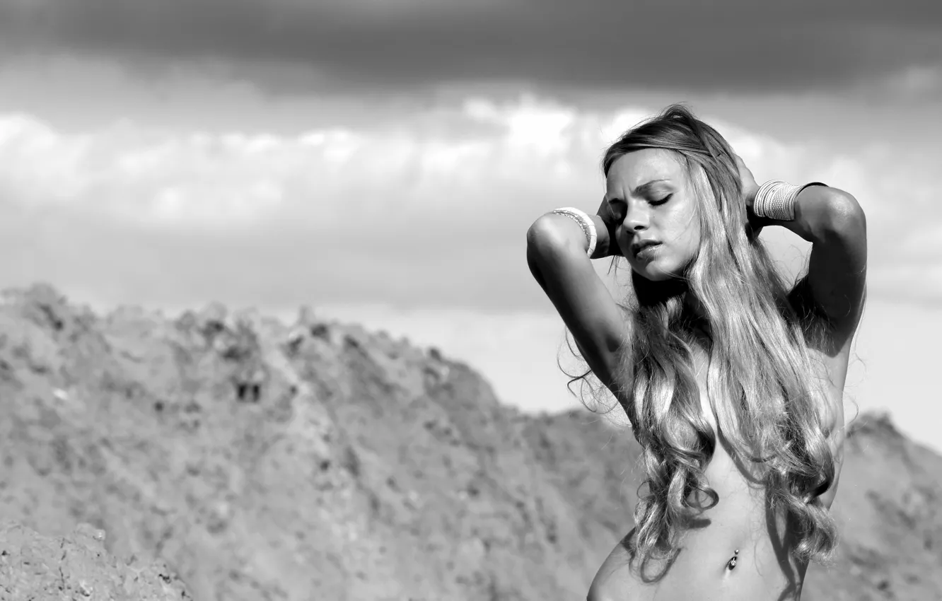 Photo wallpaper sand, blonde, quarry