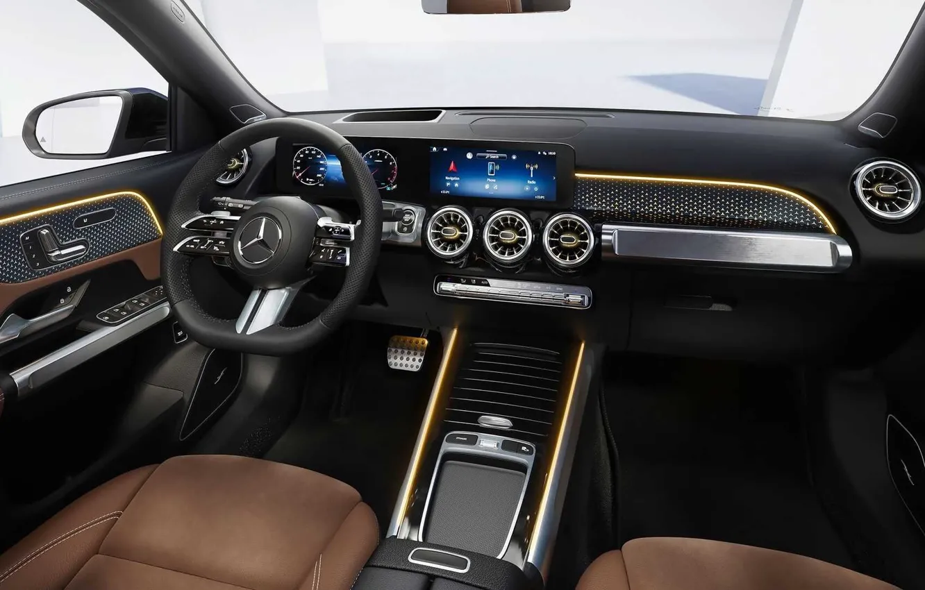 Photo wallpaper Mercedes-Benz, interior, Mercedes, GLA, GLA-Class, 2023, H247