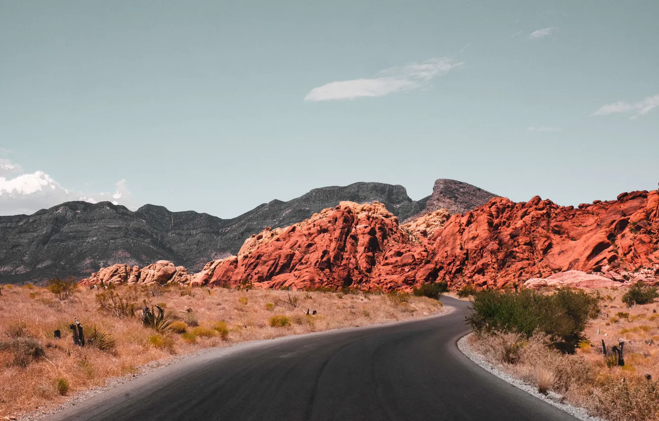 Photo wallpaper road, USA, Nevada, Red Rock Canyon