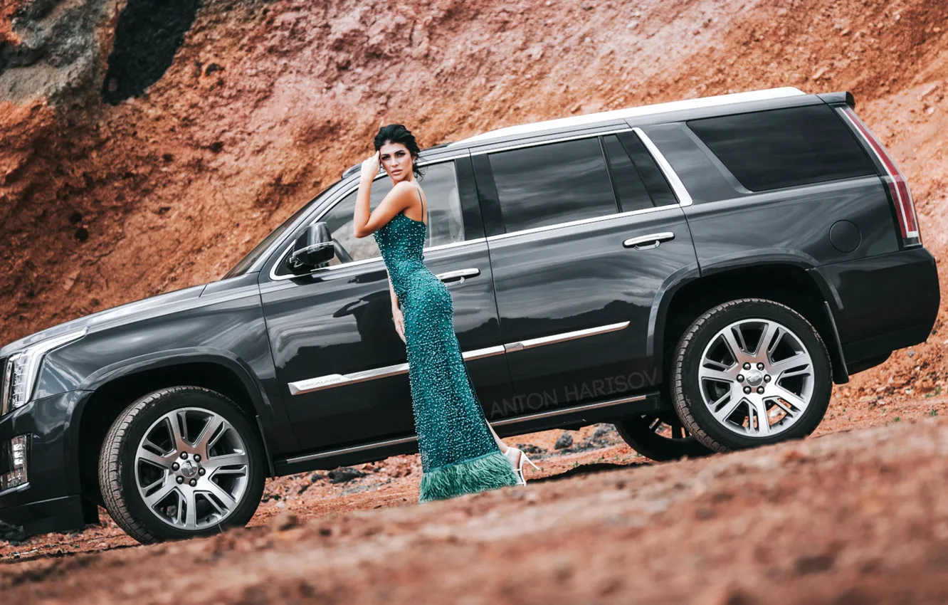 Photo wallpaper look, nature, pose, model, portrait, makeup, figure, dress