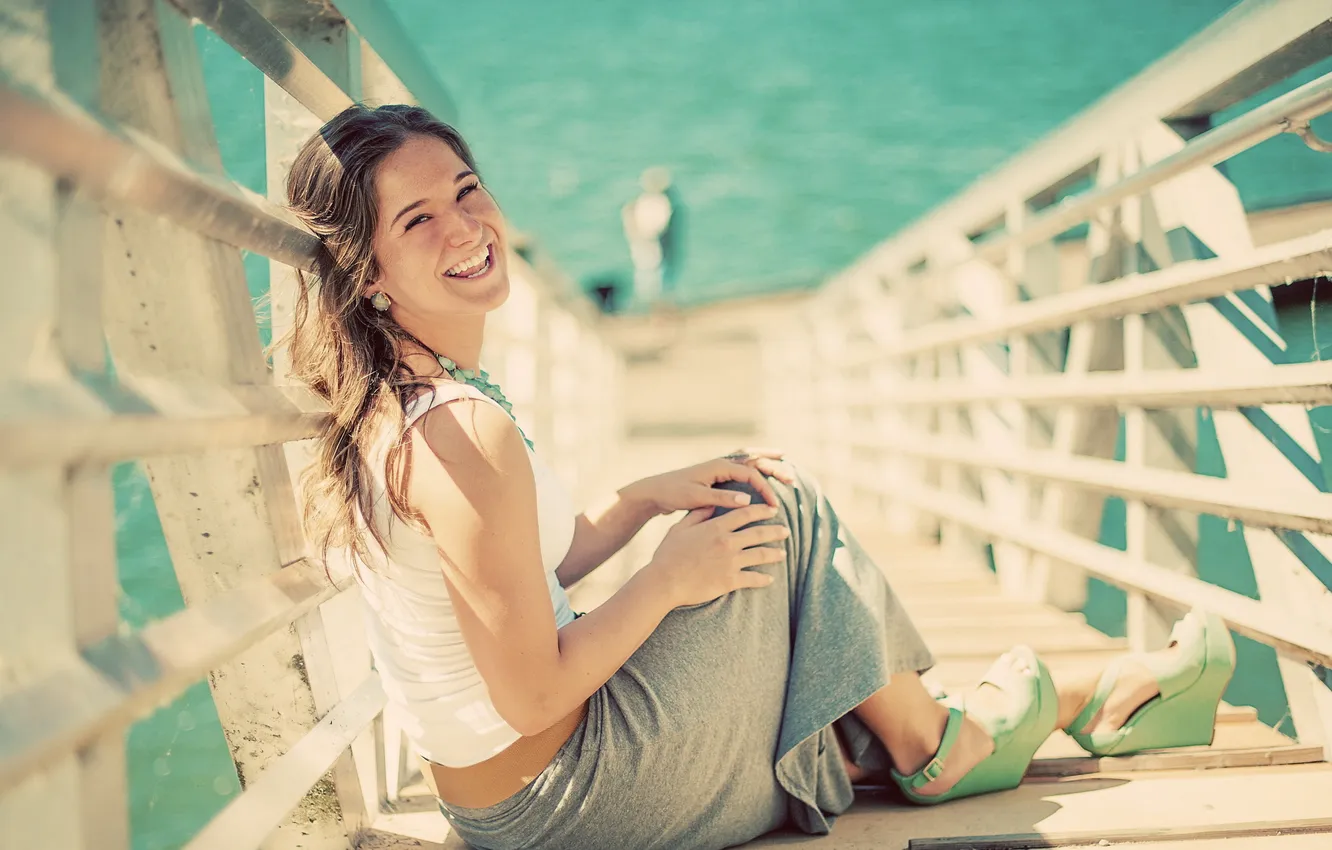 Photo wallpaper summer, girl, smile, mood