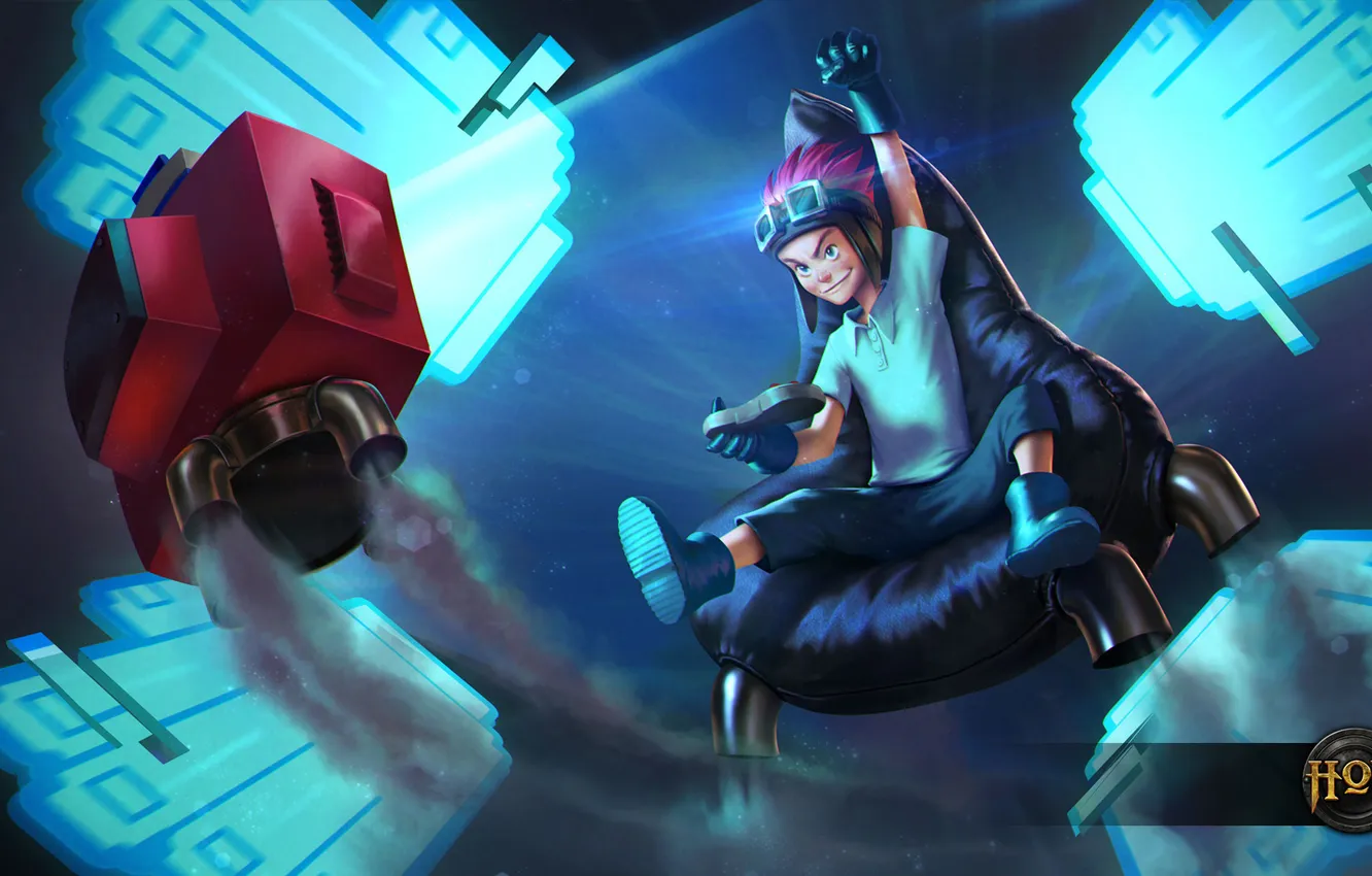 Photo wallpaper boy, TV, glasses, gamepad, player, fan art, Heroes of Newerth, Doctor Repulsor