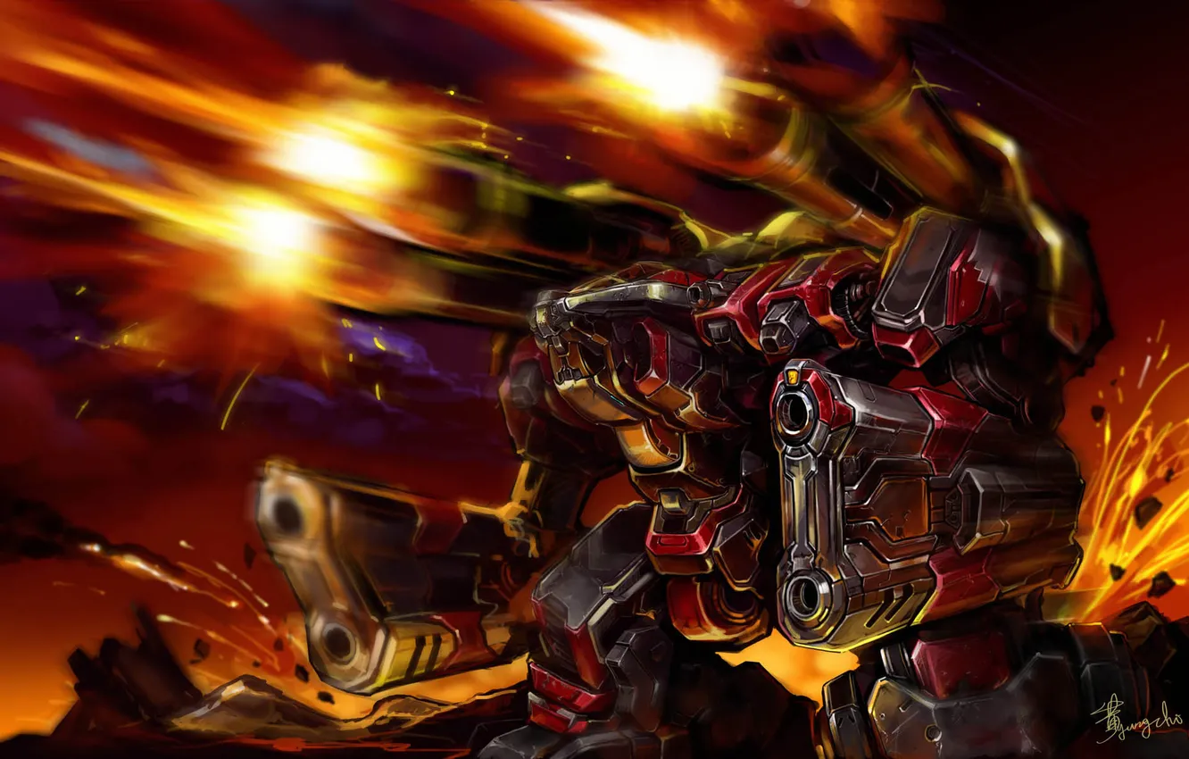 Photo wallpaper lights, shot, starcraft, fur, Terran, Thor