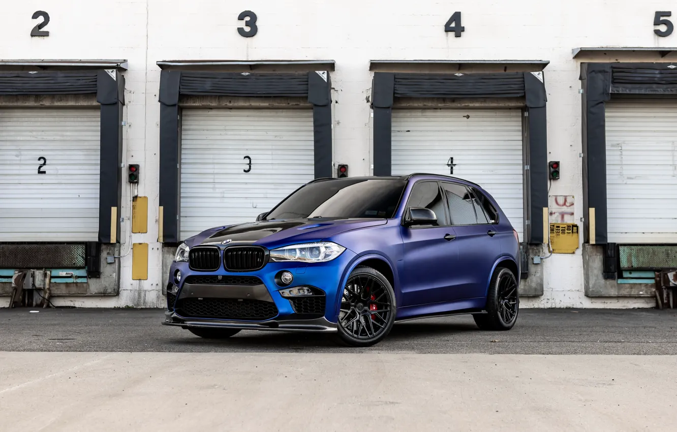 Photo wallpaper BMW, Front, blue, X5M, BMW X5M