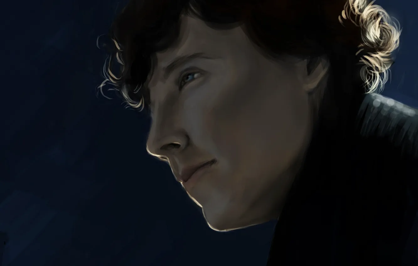 Photo wallpaper figure, art, painting, Sherlock, Sherlock BBC, Sherlock Holmes, Sherlock (TV series), by mrborsch