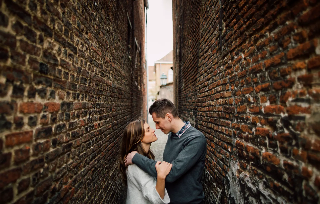 Photo wallpaper love, walls, couple, alley