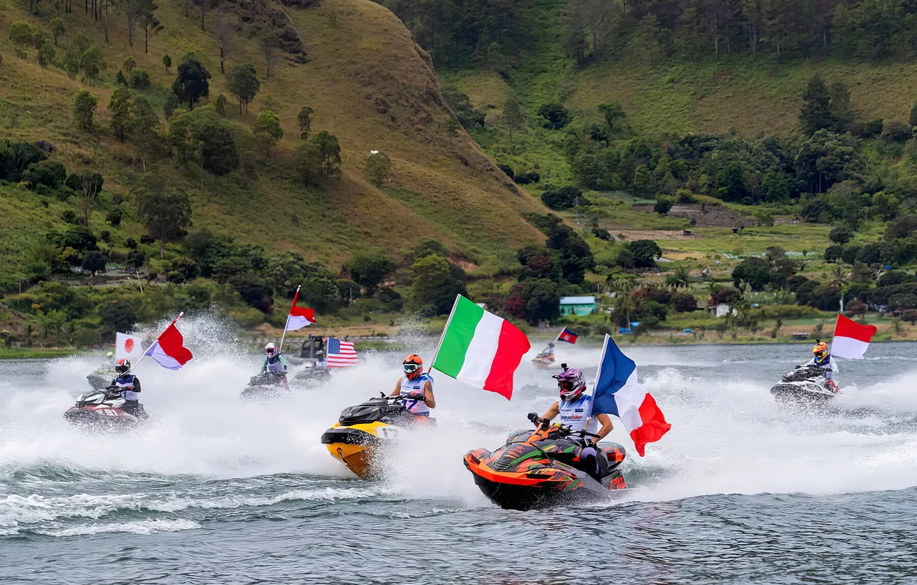 Photo wallpaper race, boat, speed