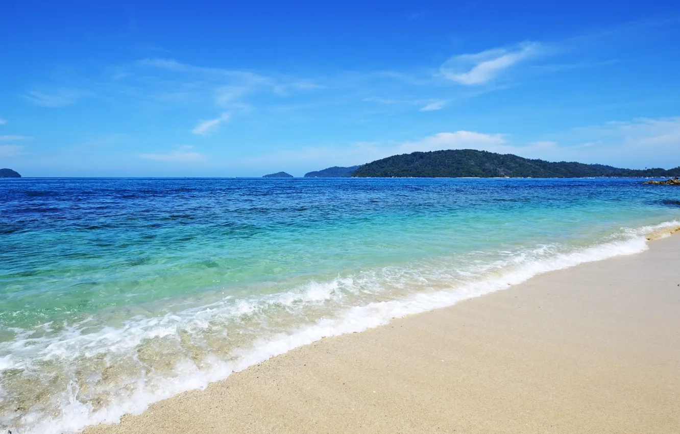 Photo wallpaper sand, sea, shore, Malaysia, Borneo