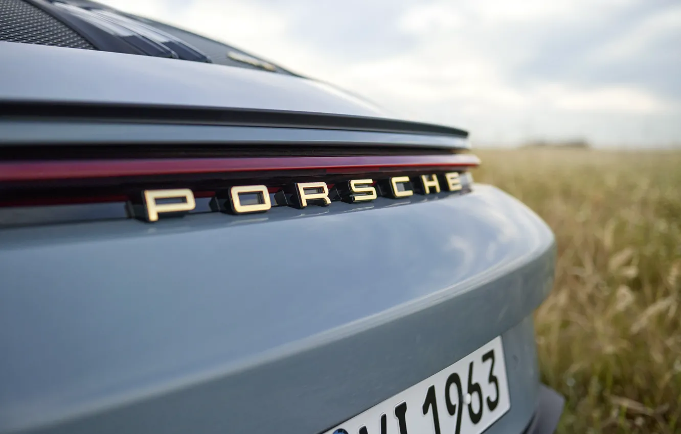 Photo wallpaper 911, Porsche, logo, close-up, Porsche 911 S/T Heritage Design Package