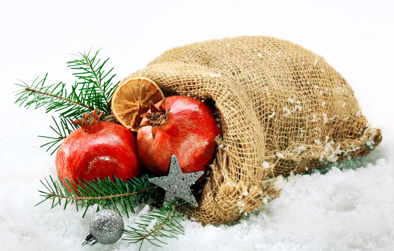 Photo wallpaper snow, holiday, New Year, Christmas