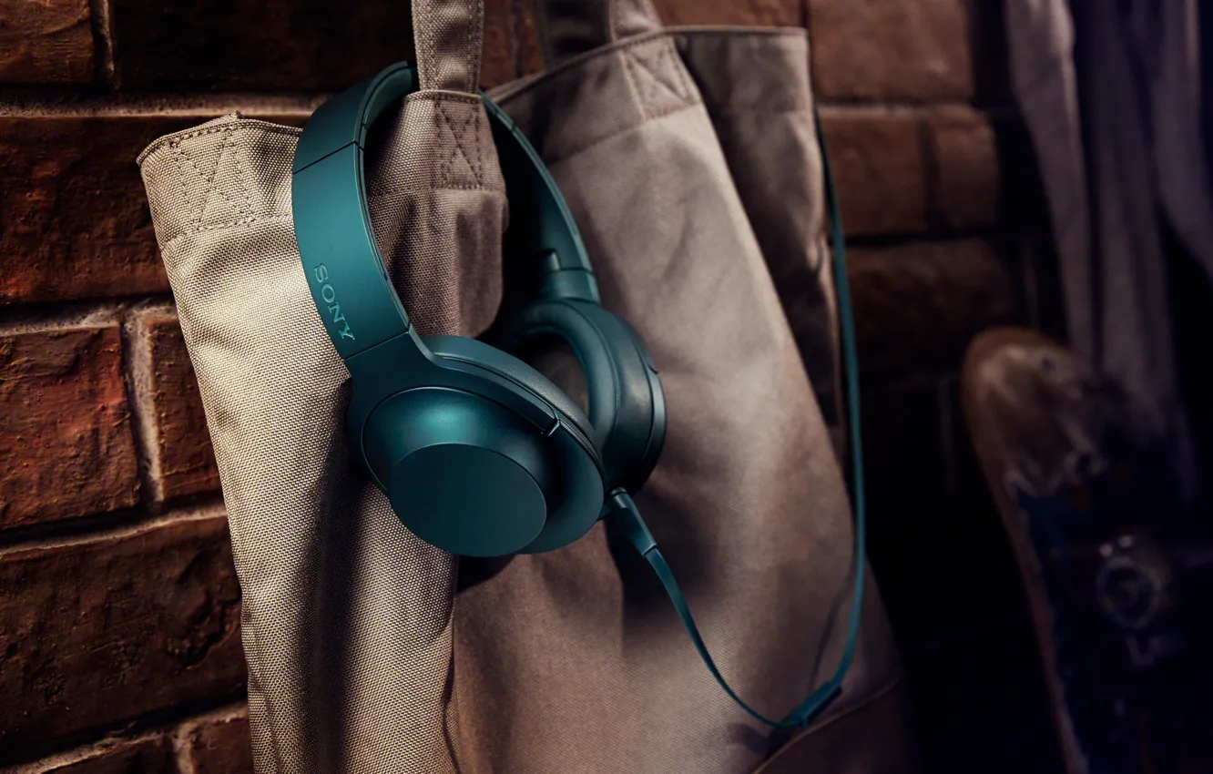 Photo wallpaper headphones, bag, hi-tech, sony h.earon