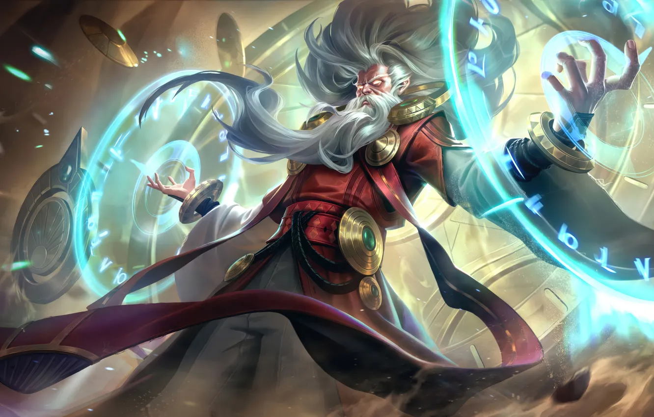 Photo wallpaper beard, game, shield, spell, characters, League of Legends, zilean, lol