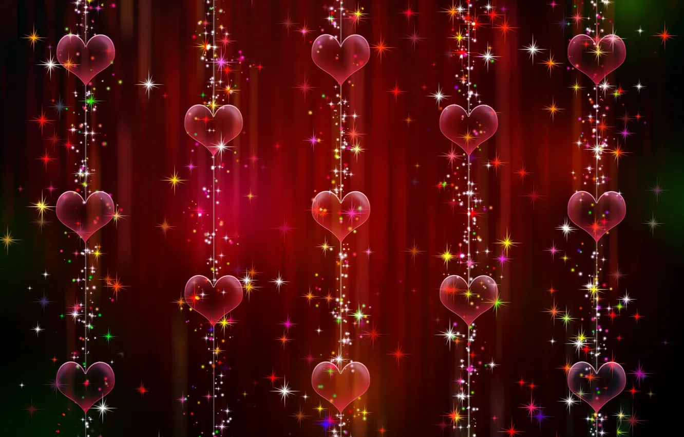 Photo wallpaper red, background, hearts, Valentine's day